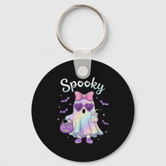 Pastel Galaxy Soky Ghost Halloween Kinder Ghost Co Sleutelhanger (Voorkant)