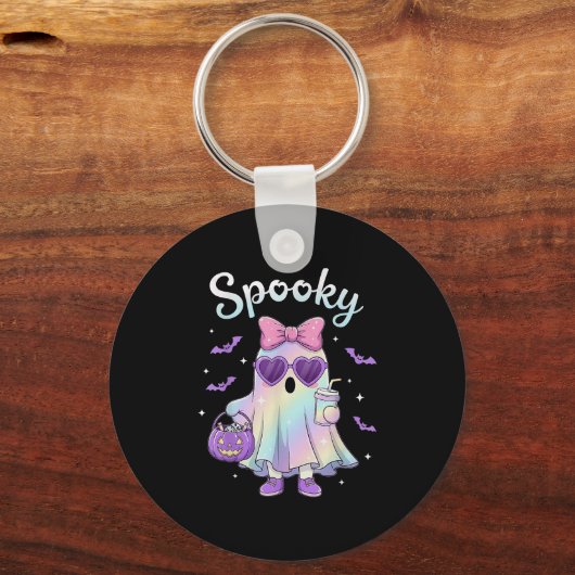 Pastel Galaxy Soky Ghost Halloween Kinder Ghost Co Sleutelhanger (Voorkant)