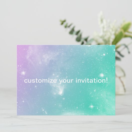 Pastel Galaxy Uitnodiging voor om het even welk ev (Staand voorkant)
