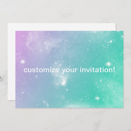 Pastel Galaxy Uitnodiging voor om het even welk ev (Voorkant / Achterkant)