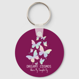 Pastel Galaxy Vlinders Droom Esthetiek Sleutelhanger