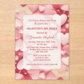 Pastel Galentine's Day Party Hearts Modern Ivory Acryl Uitnodigingen (Voorkant)