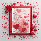 Pastel Galentine's Day Party Hearts Modern Ivory Kaart