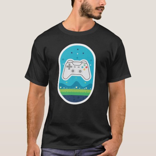 Pastel Gamer Meadow Cute Dreamscape Game Controlle T-shirt (Voorkant)