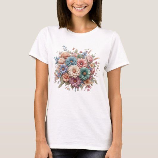 Pastel Garden Bliss T-shirt (Voorkant)