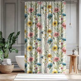 Pastel Garden Curtain Anniversary Gift for Two Douchegordijn