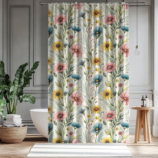 Pastel Garden Curtain Anniversary Gift for Two Douchegordijn