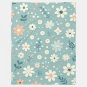Pastel Garden Delight Fleece Deken (Voorkant)