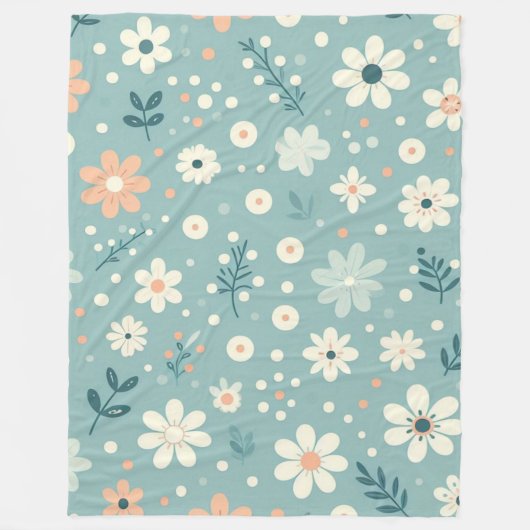 Pastel Garden Delight Fleece Deken (Voorkant)