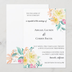 Pastel Garden Floral Weddenschap Kaart