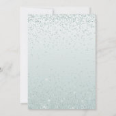 Pastel Garden Glittery Mint Wedding Invitati Kaart (Achterkant)