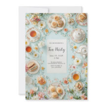 Pastel Garden Tea Party uitnodiging