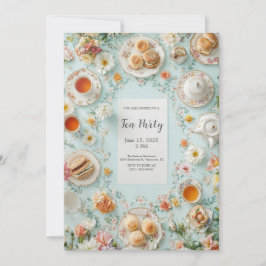Pastel Garden Tea Party uitnodiging