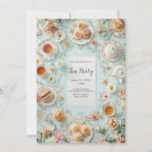 Pastel Garden Tea Party uitnodiging