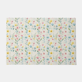 pastel garden watercolor florals deurmat