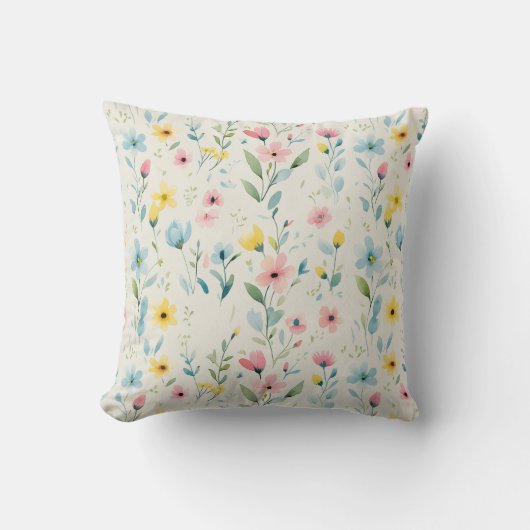 pastel garden watercolor florals kussen (Voorkant)