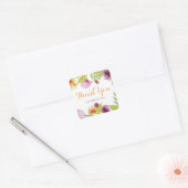 Pastel Garden Waterverf Floral Hartelijk dank Vierkante Sticker (Envelop)