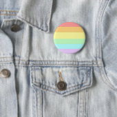 Pastel Gay LGBT Pride Month Flag Button (In situ)