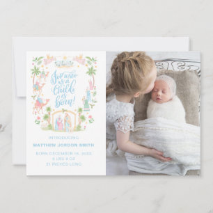 Pastel Geboorteaankondiging Baby Foto Kaart