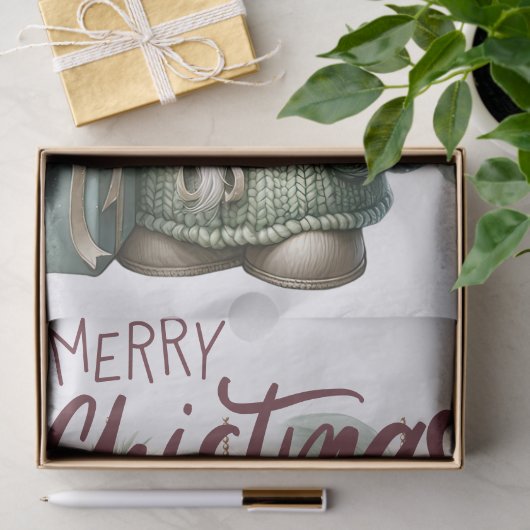Pastel gebreide Kerstmis Gnome Tissuepapier (Geschenk)