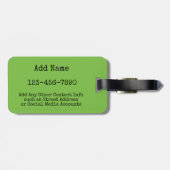 Pastel Geel en appelgroen bloempatroon Bagagelabel (Achterkant horizontaal)