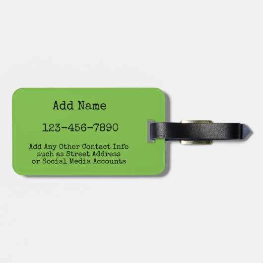 Pastel Geel en appelgroen bloempatroon Bagagelabel (Achterkant horizontaal)