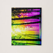 Pastel Geel en Roze Betoverd Bos Legpuzzel (Verticaal)