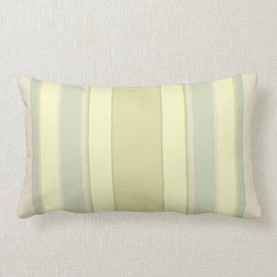 Pastel Geel en Sage Stripe Lumbar Sierkussen Kussen