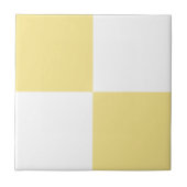Pastel Geel en Wit Checkerboard Modern Tegeltje (Voorkant)