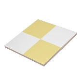 Pastel Geel en Wit Checkerboard Modern Tegeltje (Zijkant)