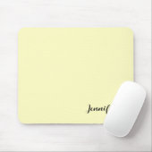 Pastel geel Gepersonaliseerd Modern Script Muismat (Met muis)