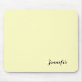 Pastel geel Gepersonaliseerd Modern Script Muismat (Voorkant)