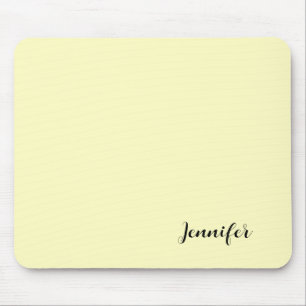 Pastel geel Gepersonaliseerd Modern Script Muismat