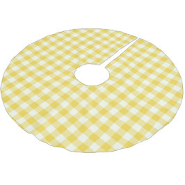 Pastel Geel Gingham Buffalo Check Plaid Patroon  Kerstboom Rok