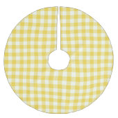 Pastel Geel Gingham Buffalo Check Plaid Patroon Kerstboom Rok (Voorkant)