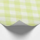 Pastel Geel Gingham Patroon Cadeaupapier (Hoek)