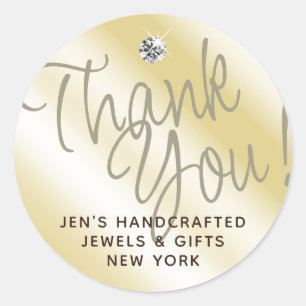 Pastel Geel Goud Shimmery Sparkle Dank u Ronde Sticker
