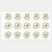 Pastel geel grijs draak baby dankbare sticker (Vel)