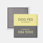 Pastel Geel Grijs + Feed Dog Pet Herinneringsmagne Magneet (Voorkant / Achterkant)