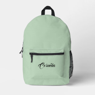 Pastel geel groen Zwart gepersonaliseerde naam Bedrukte Rugzak