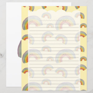 Pastel Geel Kawaii Regenboog Kantoor Papier