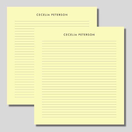 Pastel Geel Klassieke Kleine Lijnen Notitieblok