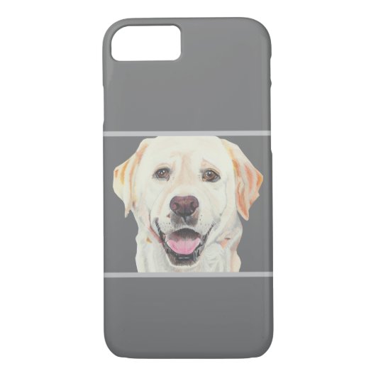 Pastel Geel Labrador Hond 8/7 iPhone Case (Achterkant)