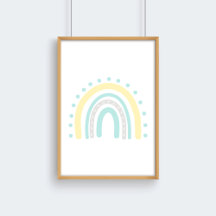 Pastel Geel Mint  Neutrale Nursery Regenboog Decor