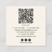 Pastel Geel Modern Abstract Watercolor QR Code Vierkante Visitekaartje (Achterkant)
