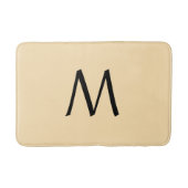 Pastel geel perzik monogram badmat (Voorkant)