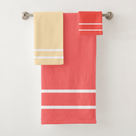 Pastel geel perzik zomer fruit geometrisch patroon bad handdoek