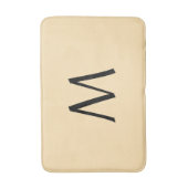 Pastel Geel Perzik Zwart Monogram Badmat (Voorkant Verticaal)