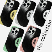 Pastel Geel Retro Vinylplaat Aangepaste Naam Case-Mate iPhone Case