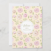 Pastel geel roze bloemenboho boog Vrijgezellenfees Kaart (Achterkant)